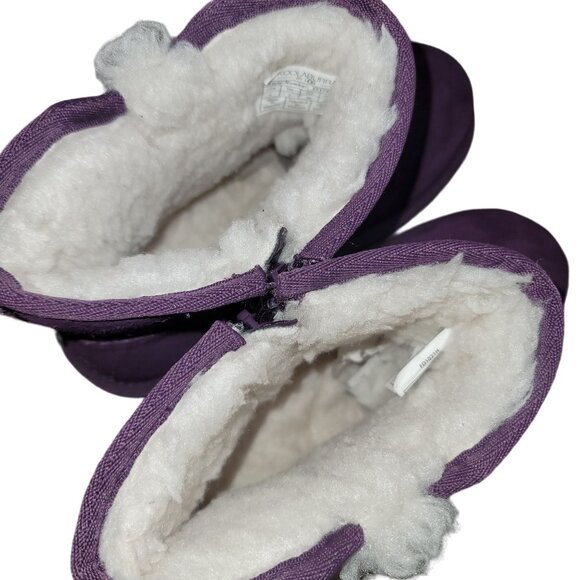 Koolarburra Ugg Women's Mini Winter Suede Fur Lined Bow Boots Gorpcore Work Warm - Picture 9 of 10